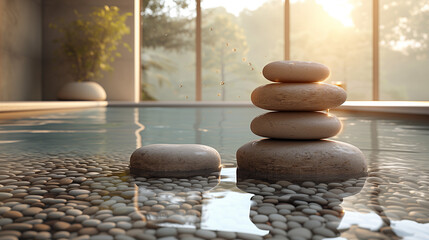 zen stones in the spa center