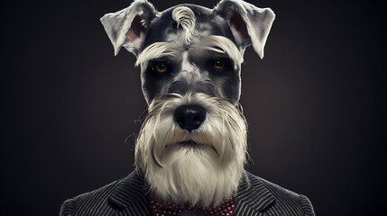 Schnauzer with a distinguished beard and confident look