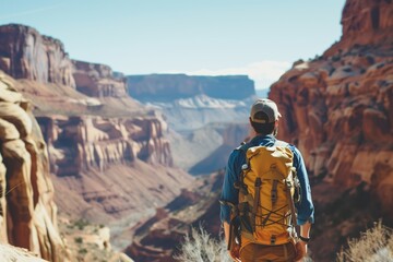 hiker in grand canyon