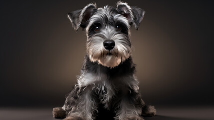 Schnauzer with a salt-and-pepper coat