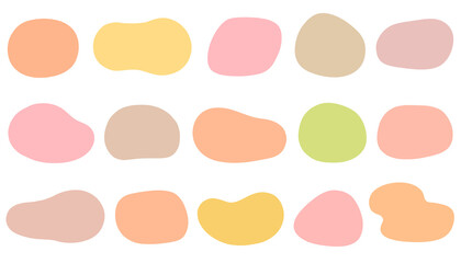 抽象的な形のフレーム　秋イメージ　素材　セット　シンプル　見出し　あしらい　飾り　枠　囲み　吹き出し　タイトル　丸