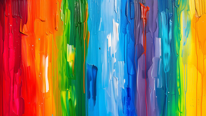 Rainbow Rhythm: A Vibrant Line in Oil Artistry