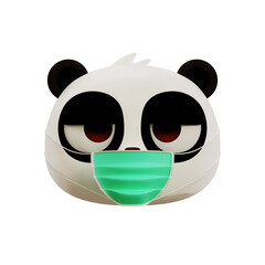 Cute Panda Having Flu 3D Emoji