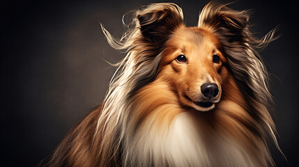 Shetland sheepdog with a mane