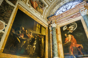 Capilla Contarelli, paintings  made by the baroque master Caravaggio, San Luigi dei Francesi...