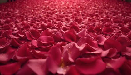 Obraz premium a lot of red rose petals surface