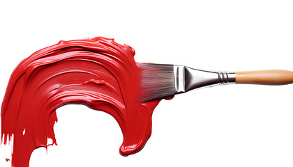 paint brush with red paint leaking png. red paint brush isolated. brush with red paint splatter on white background. red paint on a brush. red paint png. paintbrush png. brush and paint top view 
