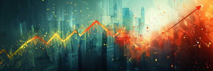 Abstract representation of stock market growth and investment