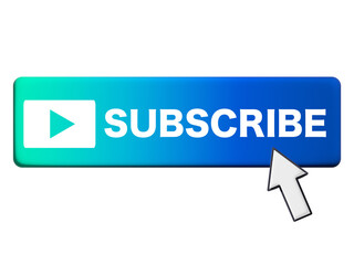 Blue subscribe button icon illustration with arrow