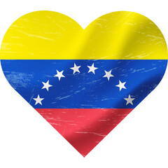Venezuela flag in heart shape grunge vintage. Venezuela flag heart. Vector flag, symbol.