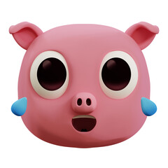  3d emoji of a laughing pig