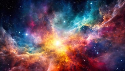 beautiful colorful nebula in cosmos