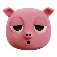  3d sleepy pig emoji