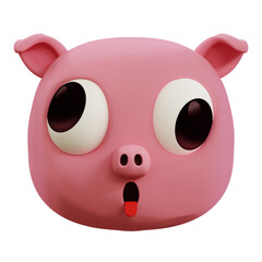 3d emoji of a pig showing an ugly face