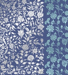 wedding card design, traditional paisley floral pattern , royal India	