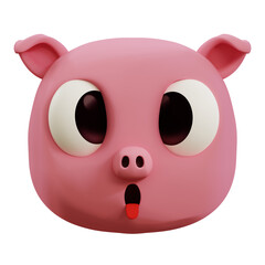 3d emoji of a pig with a tongue