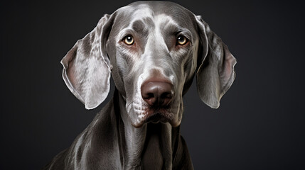Weimaraner with a silver coat
