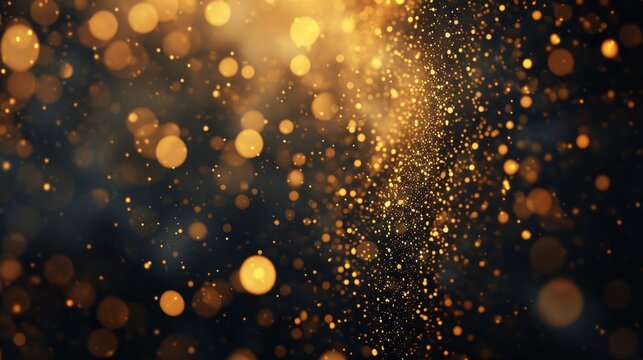 Generative AI image of a background that showcases a photorealistic mix of gold and black gradient spots, creating an ethereal atmosphere.