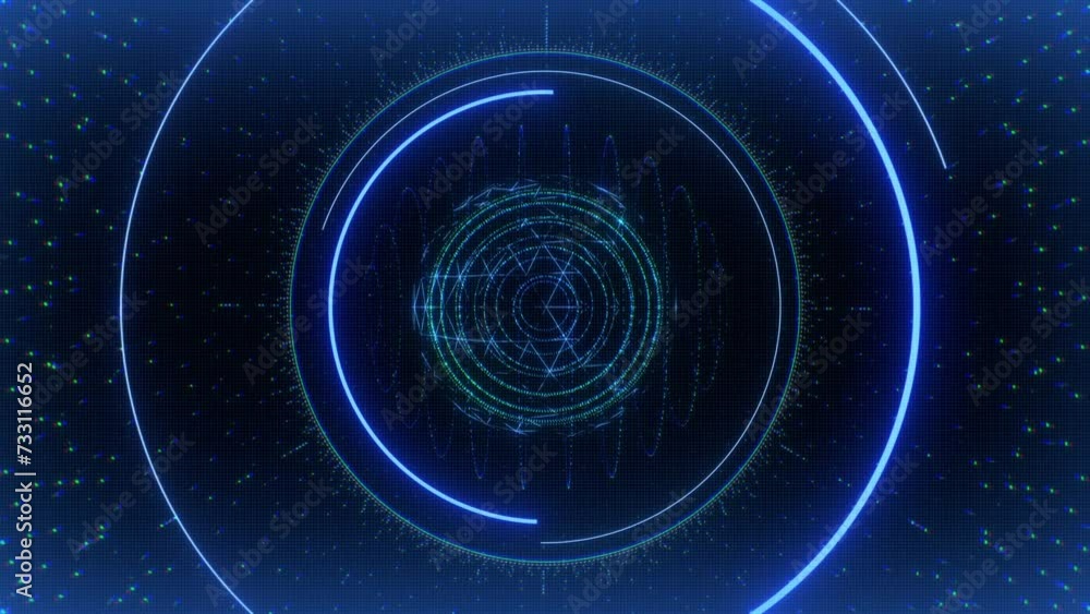 Poster radar style & tech hud display screen