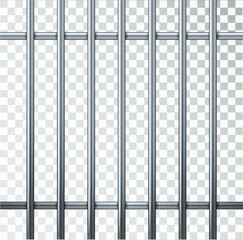 prison metal bars. Iron jail cage. Prison fence jail. Template design for criminal or sentence. Vector