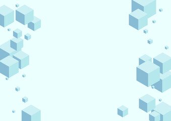 Fototapeta na wymiar Blue-gray Block Background Blue Vector. Box Particles Template. Monochrome Cubic Effect Illustration. Brick Texture. Sky Blue Concept Square.