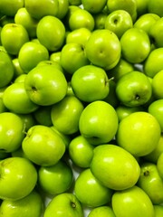 green apples on a market