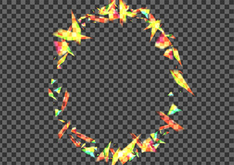 Orange Spark Background Transparent Vector. Particle Night Design. Blur Special Card. Green Feeling. Confetti Lens Template.