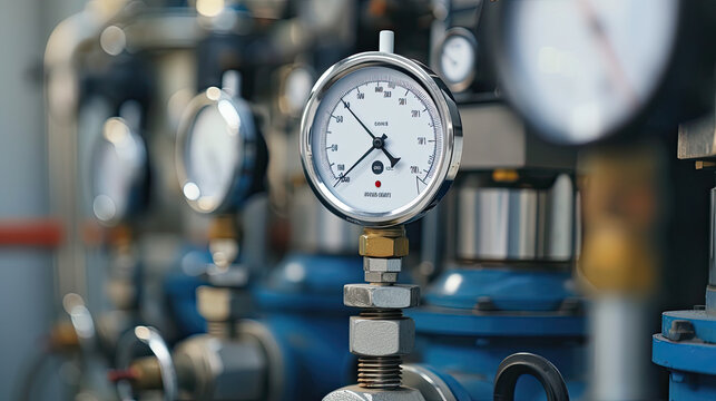 Close up of manometer measuring water pressure. Measuring instruments for pressure control
