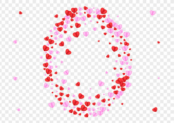 Red Heart Background Transparent Vector. Element Backdrop Confetti. Tender Cute Texture. Violet Heart February Pattern. Pink Abstract Illustration.