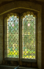 Stained Glass Window at St Stephen's Church - Aldwark North Yorkshire UK