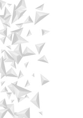 Silver Crystal Background White Vector. Triangular Trendy Design. Gray Simple Tile. Element Futuristic. Grizzly Pyramid Illustration.