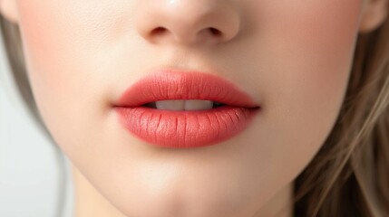 Close-up lips of a young woman