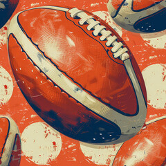 rugby american football as background on a seamless tile, ai generated