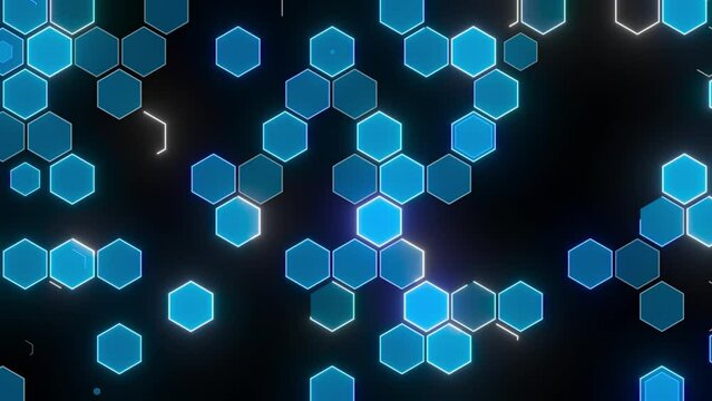 Animated hexagons. 4k animated background