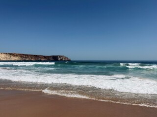 Seascape, ocean bay, blue horizon