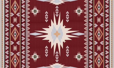 Native American tribal fabric pattern, geometric pattern, Aztec tribal textile, Navajo pattern, Mexican fabric seamless pattern.