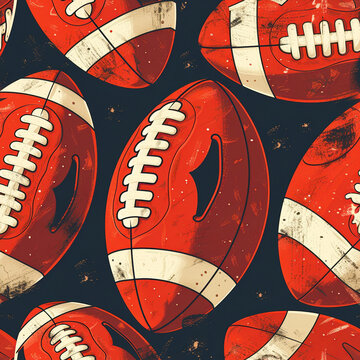 rugby american football as background on a seamless tile, ai generated