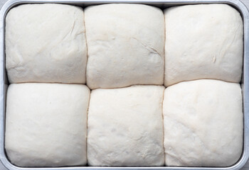 Fresh yeast proven dough balls for pizza