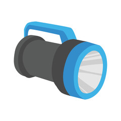 blue flashlight isolated on white