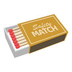 Matchbox and matches, top view