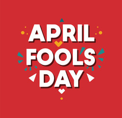 Fototapeta na wymiar Happy April fools day Font vector illustration design