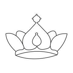 Continuous line drawing of crown outline vector art illustration design.