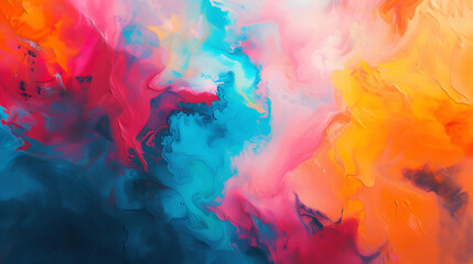Colorful abstract painting with fantasy illustration concept.