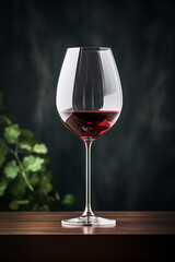 glass of red wine on a dark background.