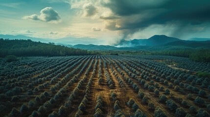 Environmental Impact, Aerial View of Deforested Land for Avocado Plantations