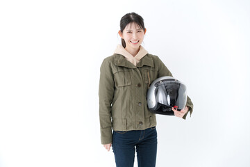 Fototapeta premium ヘルメットを持った女性