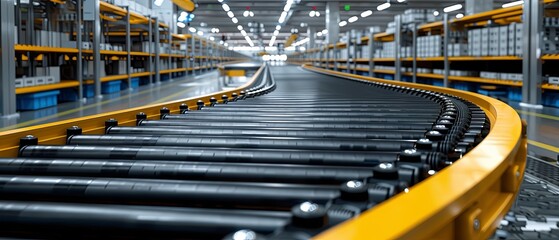 Conveyor Belt in a Large Warehouse