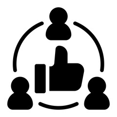 Obraz premium community engagement glyph icon