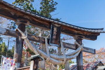 日本　福島県喜多方市慶徳町新宮の新宮熊野神社の鳥居