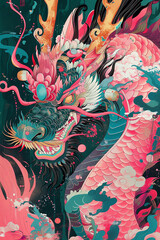 Fototapeta na wymiar Chinesischer Loong Drache, Jahr des Drachen